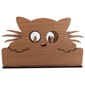 Houten Tissuedoos Houder – Kat Ontwerp voor Uw Huis