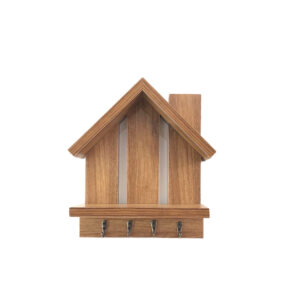 Decoratieve & Handgemaakte Muur Sleutelhouder met Plank & Huisje Ontwerp