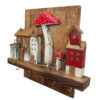 Decoratieve & Handgemaakte Muur Sleutelhouder met Huisje & Paddenstoel Ontwerp