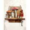 Decoratieve & Handgemaakte Muur Sleutelhouder met Huisje & Paddenstoel Ontwerp