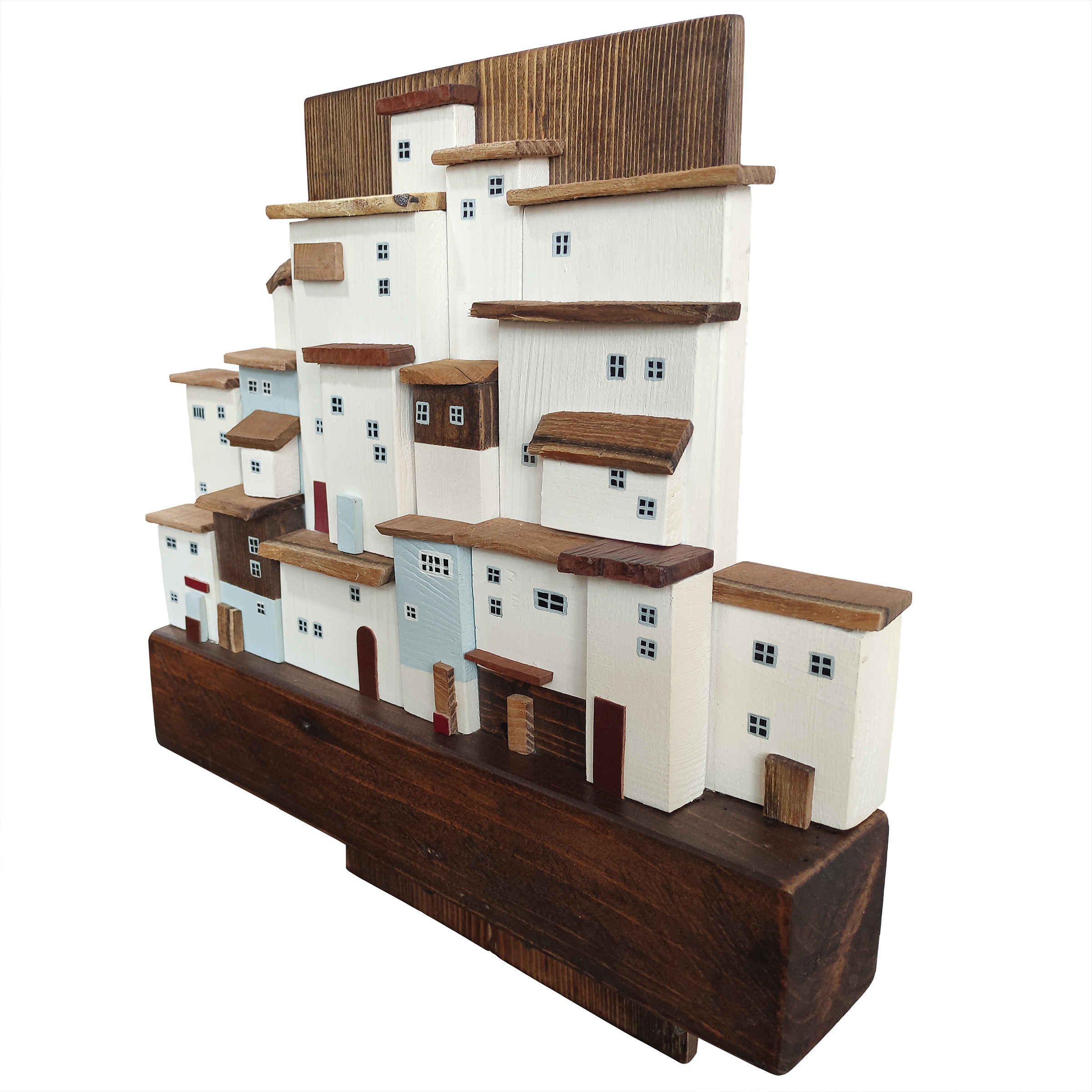 Decoratieve & Handgemaakte Muur Sleutelhouder met Dorp Ontwerp