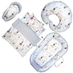6-Delige Katoenen Baby Beddengoed Set met Konijntje Ontwerp