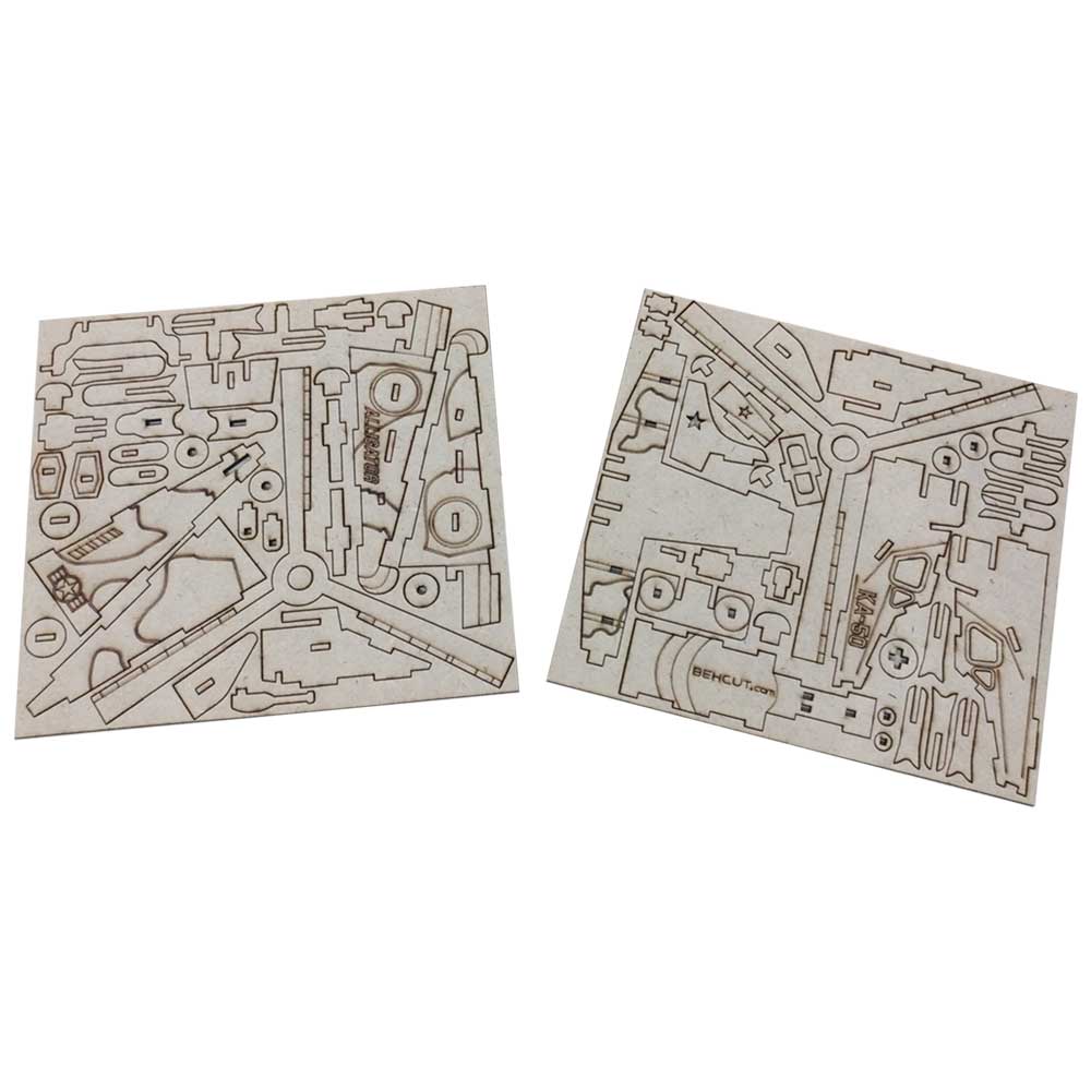 Houten 3D Puzzel Model – Aanvalshelikopter, 64 Stukjes