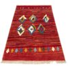 Authentiek handgeknoopt Perzisch Kheshti Gabbeh tapijt - Geometrisch, Rood, Wol