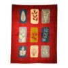 Authentiek handgeknoopt Perzisch Gabbeh tapijt - Bladmotieven, Rood, Wol