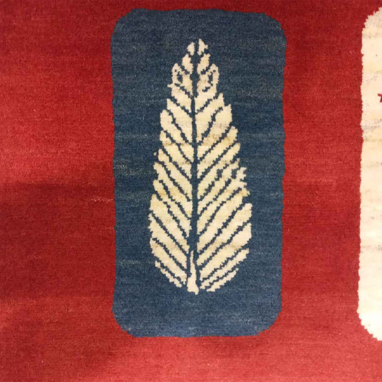 Authentiek handgeknoopt Perzisch Gabbeh tapijt – Bladmotieven, Rood, Wol