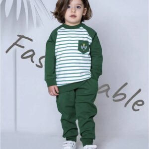 Baby Jongens Kledingset – Groen Gestreept