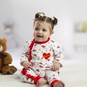 Baby Meisjes Jumpsuit met Hoedje en Lange Mouwen