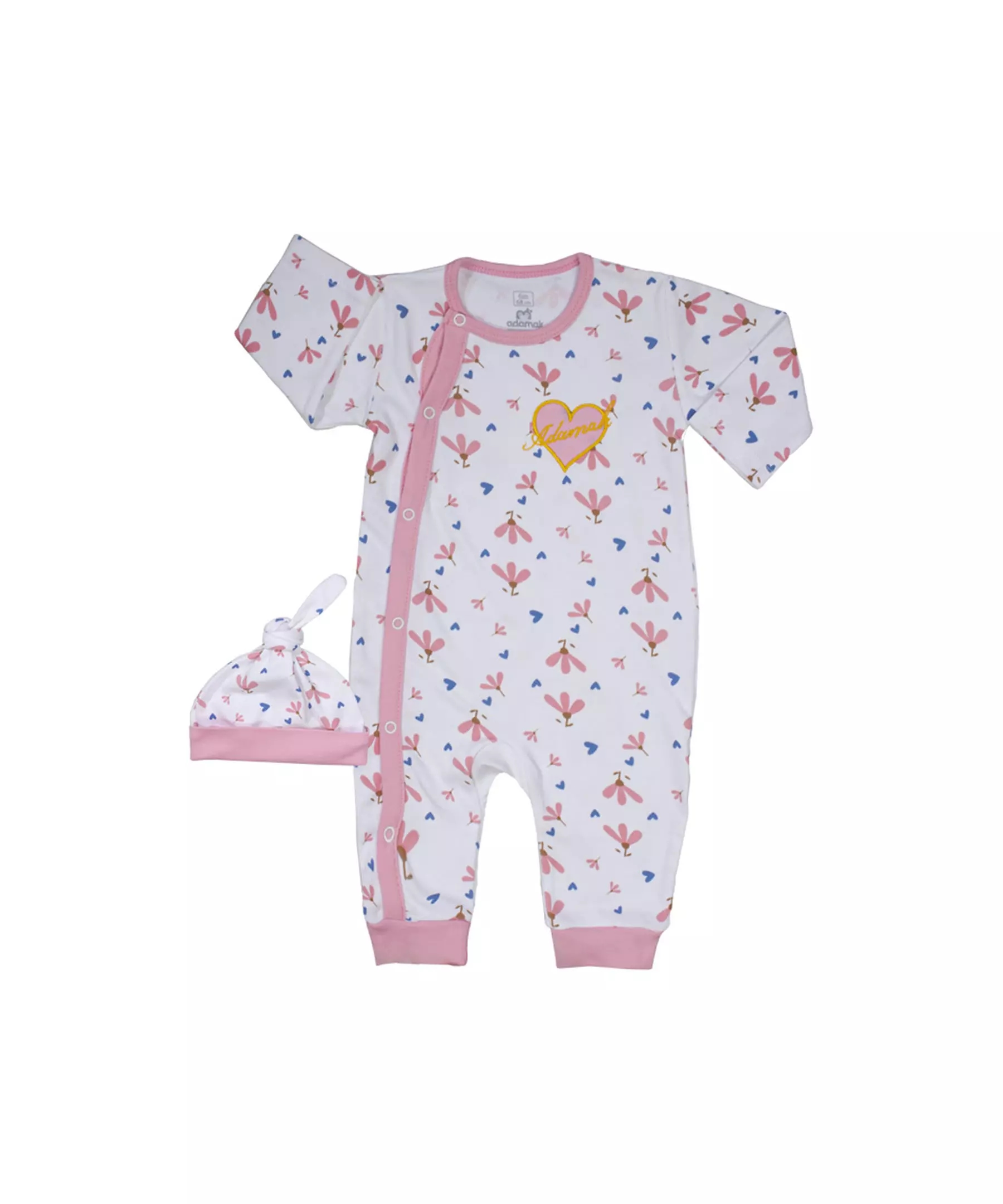 Baby Meisjes Jumpsuit met Hoedje en Lange Mouwen