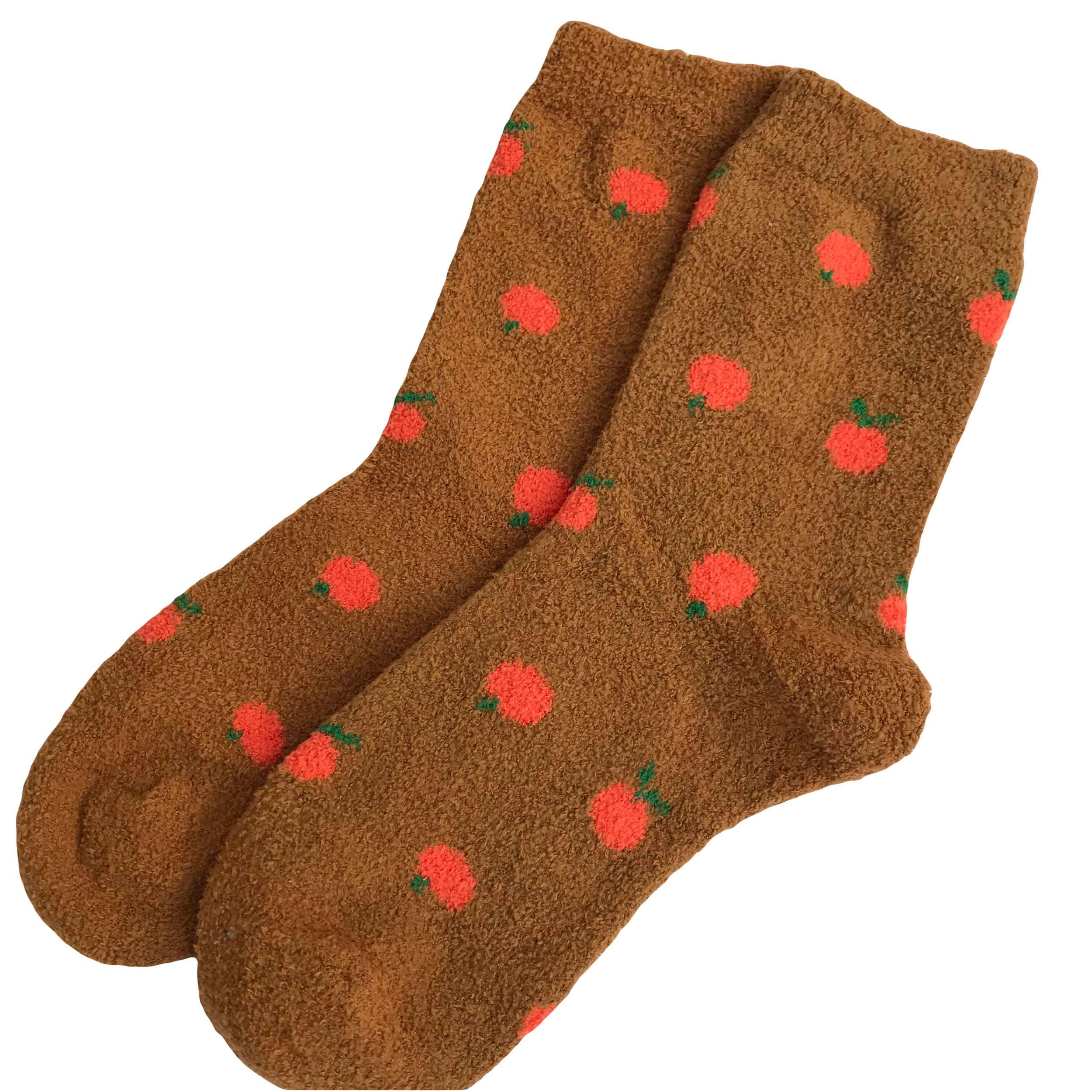 Bouclé Sokken voor Dames met Kersen Ontwerp