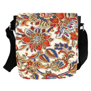 Crossbody Schoudertas met Bloemmotief voor Dames – Crème