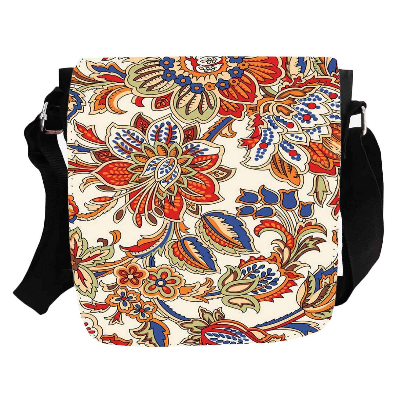 Crossbody Schoudertas met Bloemmotief voor Dames – Crème