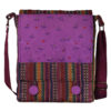 Crossbody Schoudertas met Bloem- en Streepontwerp – Paars