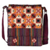 Traditionele Oranje Crossbody Tas – Gestreepte Stof