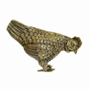 Decoratief Messing Kip Beeld – Boerderijdier Sculptuur