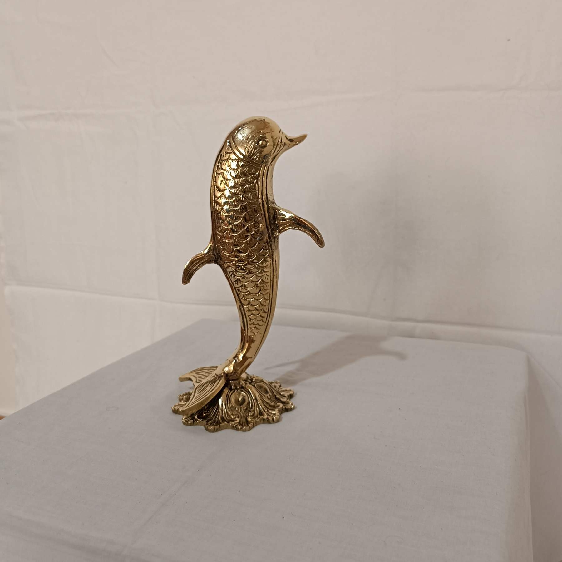 Decoratief Messing Dolfijn Beeld – Mariene Leven Sculptuur
