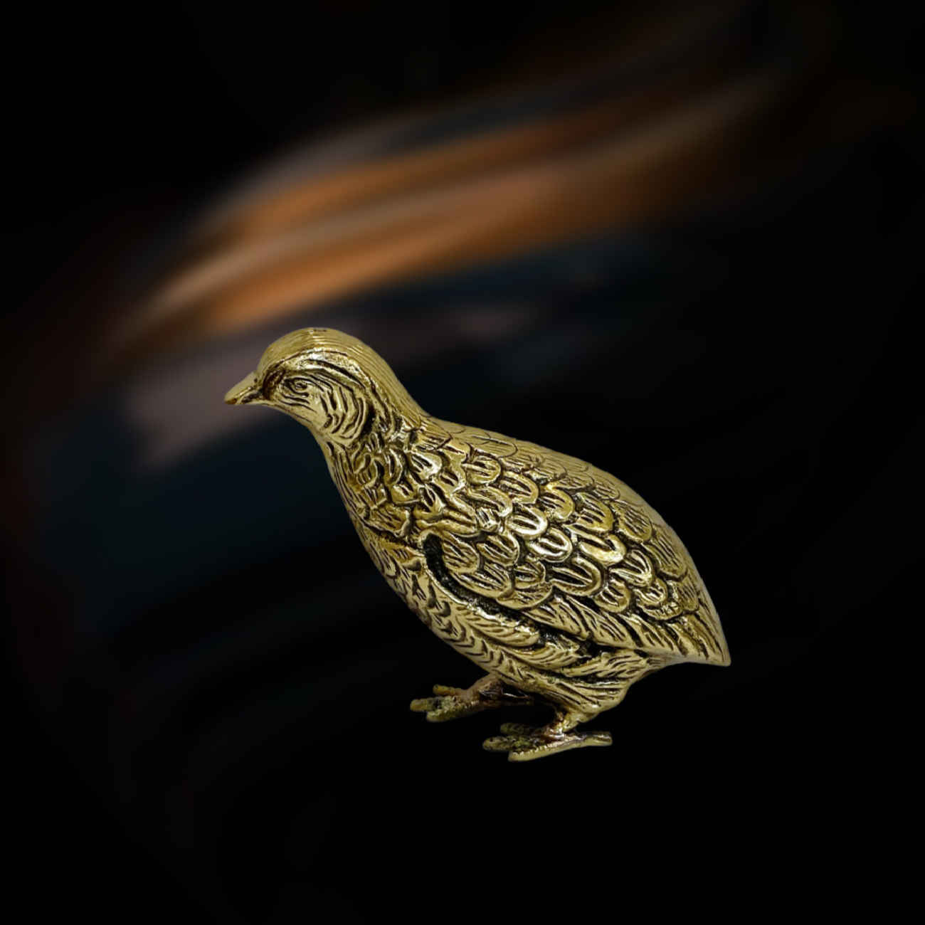 Decoratief Messing Patrijs Beeld – Vogelkunst Sculptuur