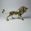 Decoratief Messing Beeld van Brullende Leeuw – Koning van de Jungle Sculptuur
