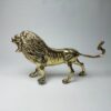 Decoratief Messing Beeld van Brullende Leeuw – Koning van de Jungle Sculptuur