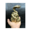 Decoratief Messing Beeld van Slang op Geld – Symbolische Reptielkunst