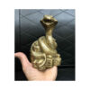Decoratief Messing Beeld van Slang op Geld – Symbolische Reptielkunst