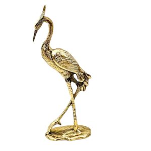 Decoratief Messing Ooievaar Beeld – Elegante Vogel Sculptuur