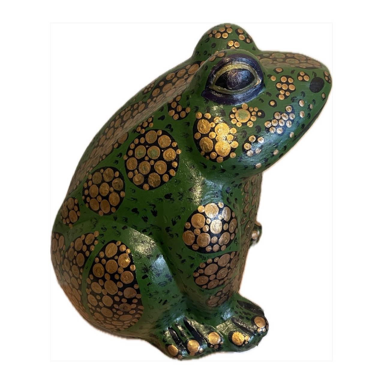 Decoratief Kikker Beeldje van Aardewerk – Artistieke Amfibie Sculptuur