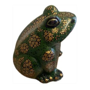 Decoratief Kikker Beeldje van Aardewerk – Artistieke Amfibie Sculptuur