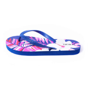Teenslippers met Pluche – Blauw Bloemenpatroon