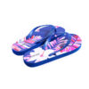 Teenslippers met Pluche – Blauw Bloemenpatroon