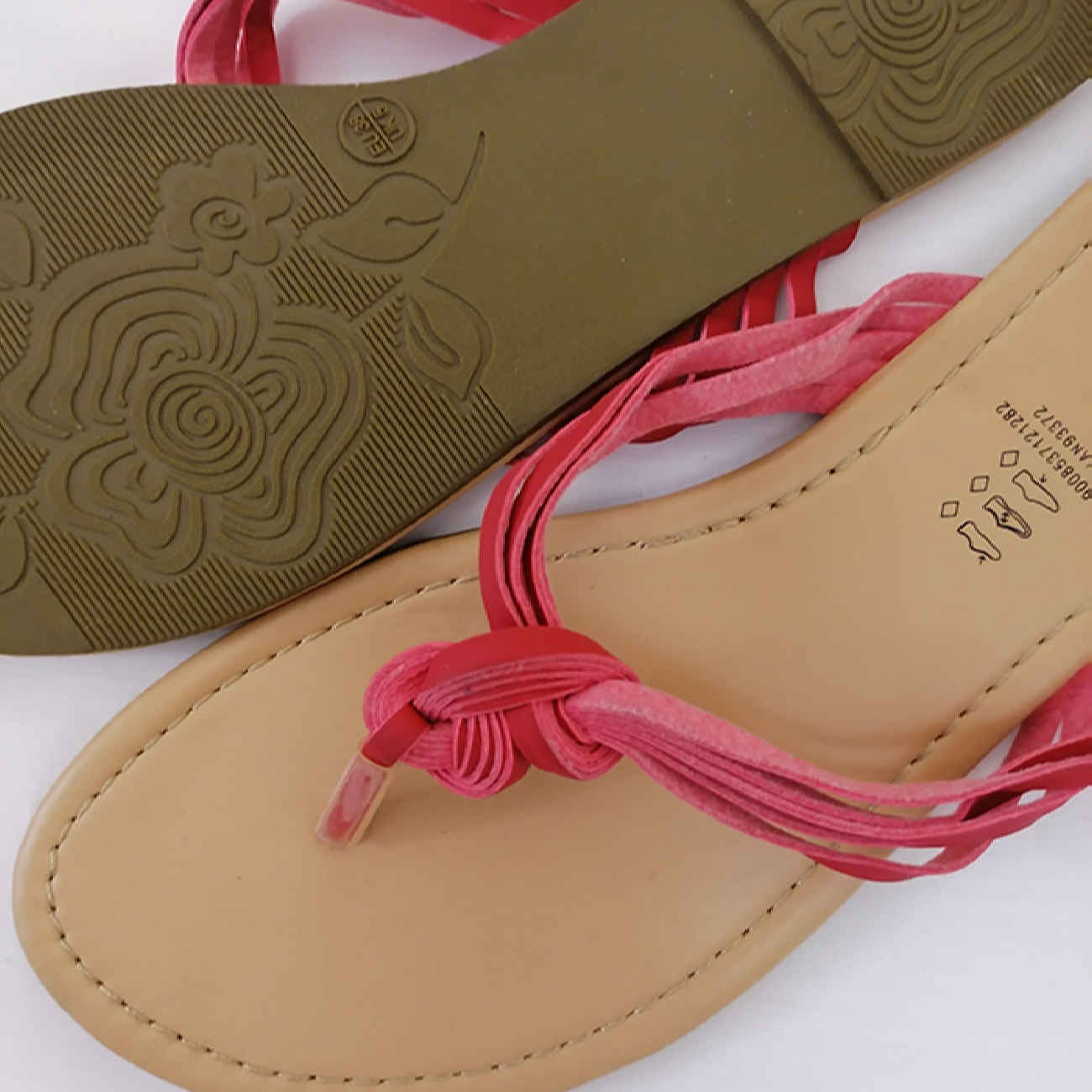 Teenslippers met Open Teen – Rood Kunstleer
