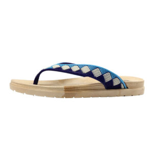 Teenslippers met Geruit Ontwerp – Blauw Dames