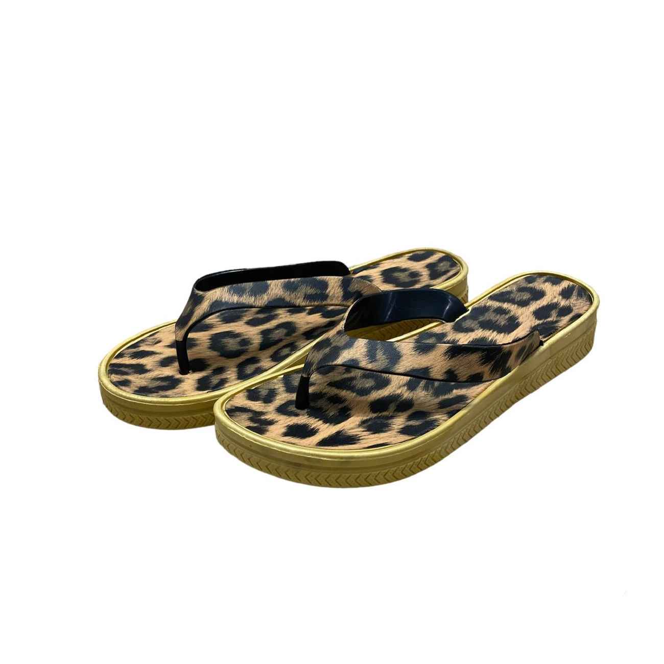 Teenslippers met Luipaardprint – Bruin Dames