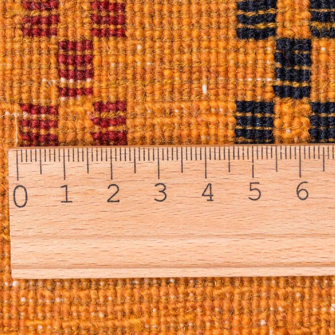 Echt handgeknoopt Perzisch minimalistisch Gabbeh tapijt – Met rand, Oranje, Wol