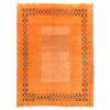 Echt handgeknoopt Perzisch minimalistisch Gabbeh tapijt - Met rand, Oranje, Wol