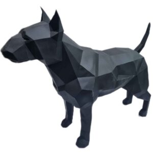 Geometrisch Doberman Kubisme Beeldje – Zwart