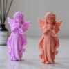 Handgemaakte Sculptuurkaars – Roze Engel