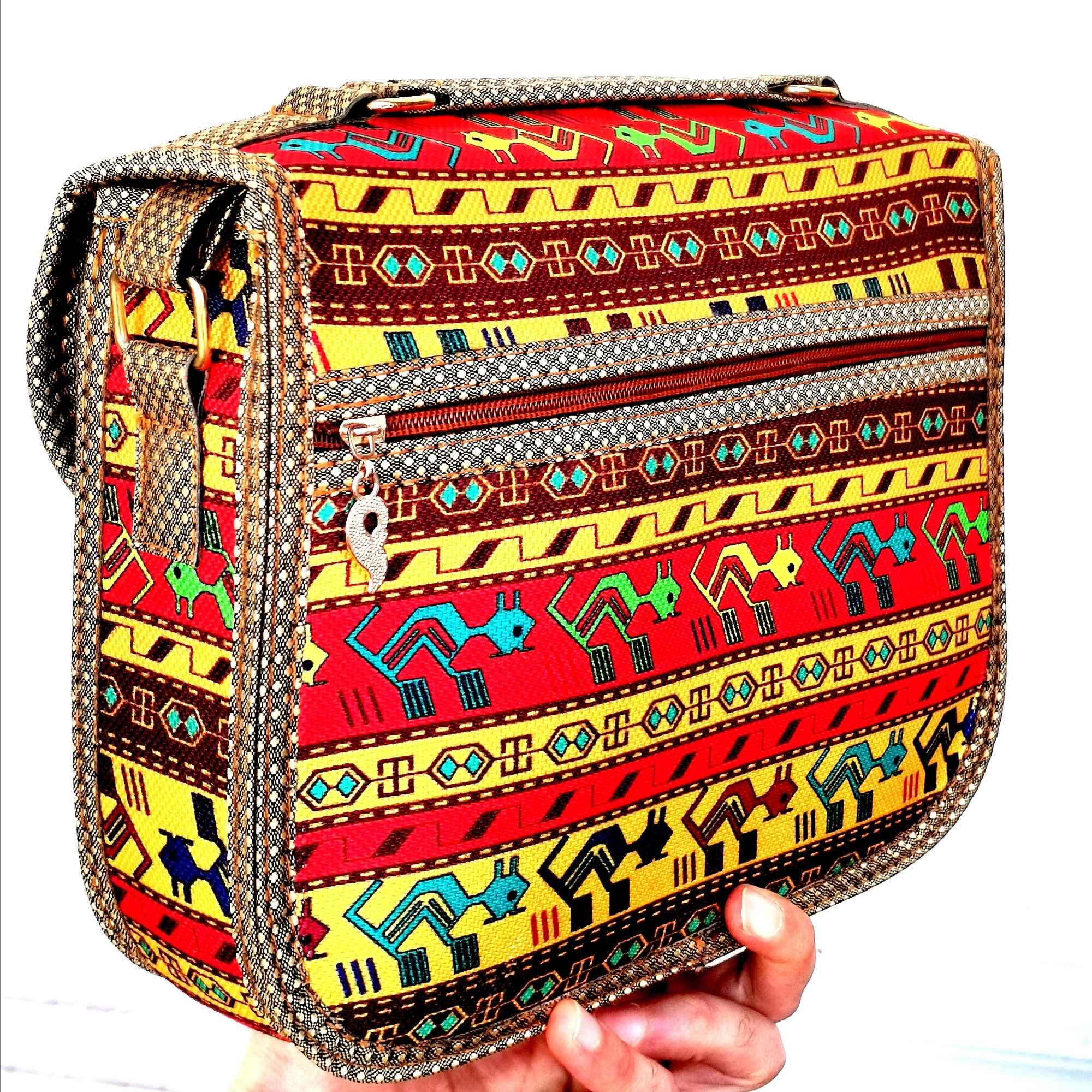Handgemaakte Crossbody Schoudertas van Kunstleer Geel
