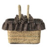 Handgeweven Palmblad Picknickmand met Geruit Ontwerp
