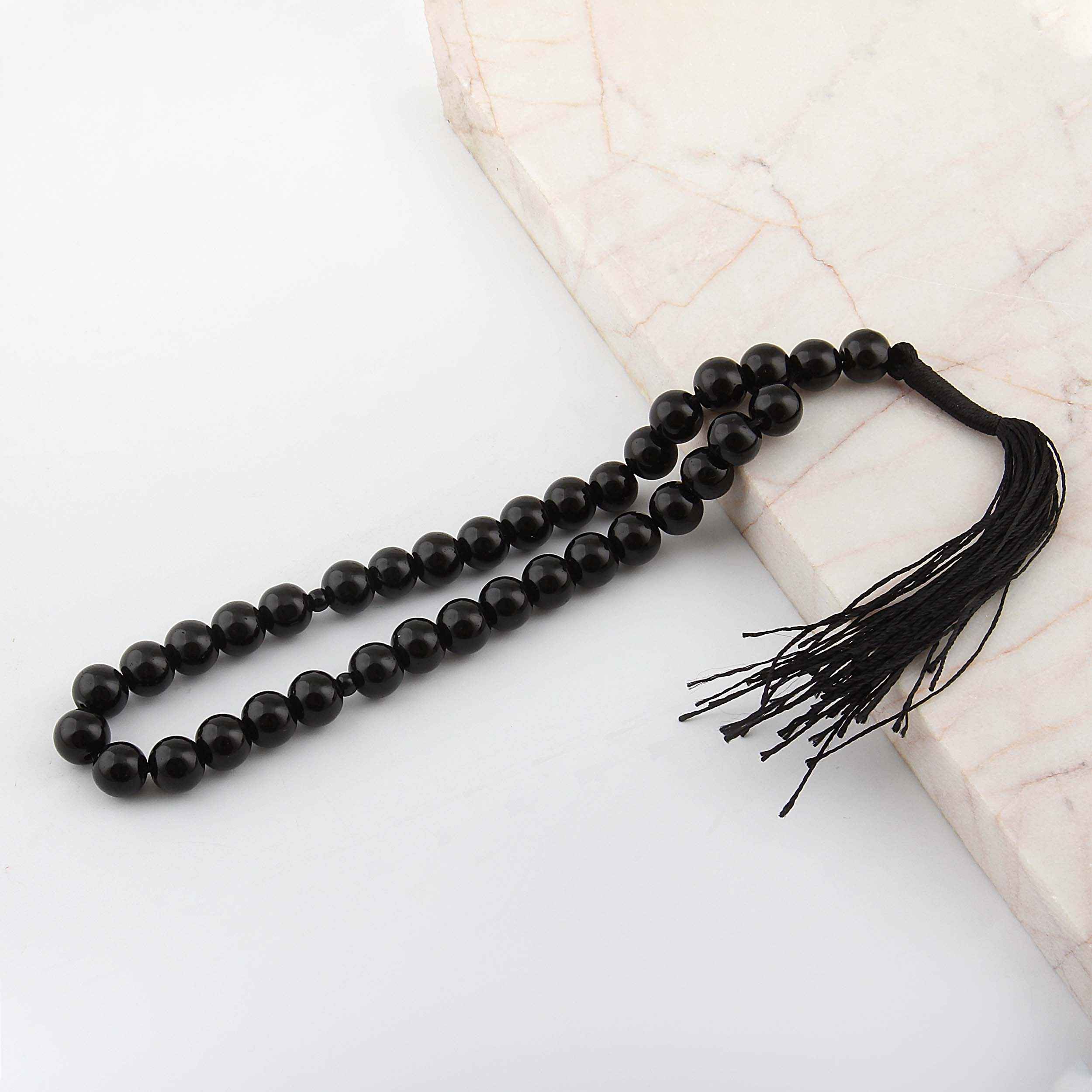 Islamitische Zwarte Onyx Rozenkrans met 33 Gebedskralen Tasbih