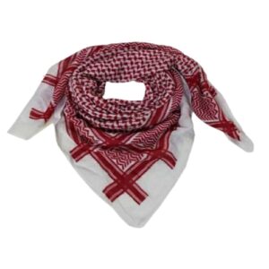 Saoedische Shemagh Sjaal – Rood-Wit Geruit Arabisch Katoen