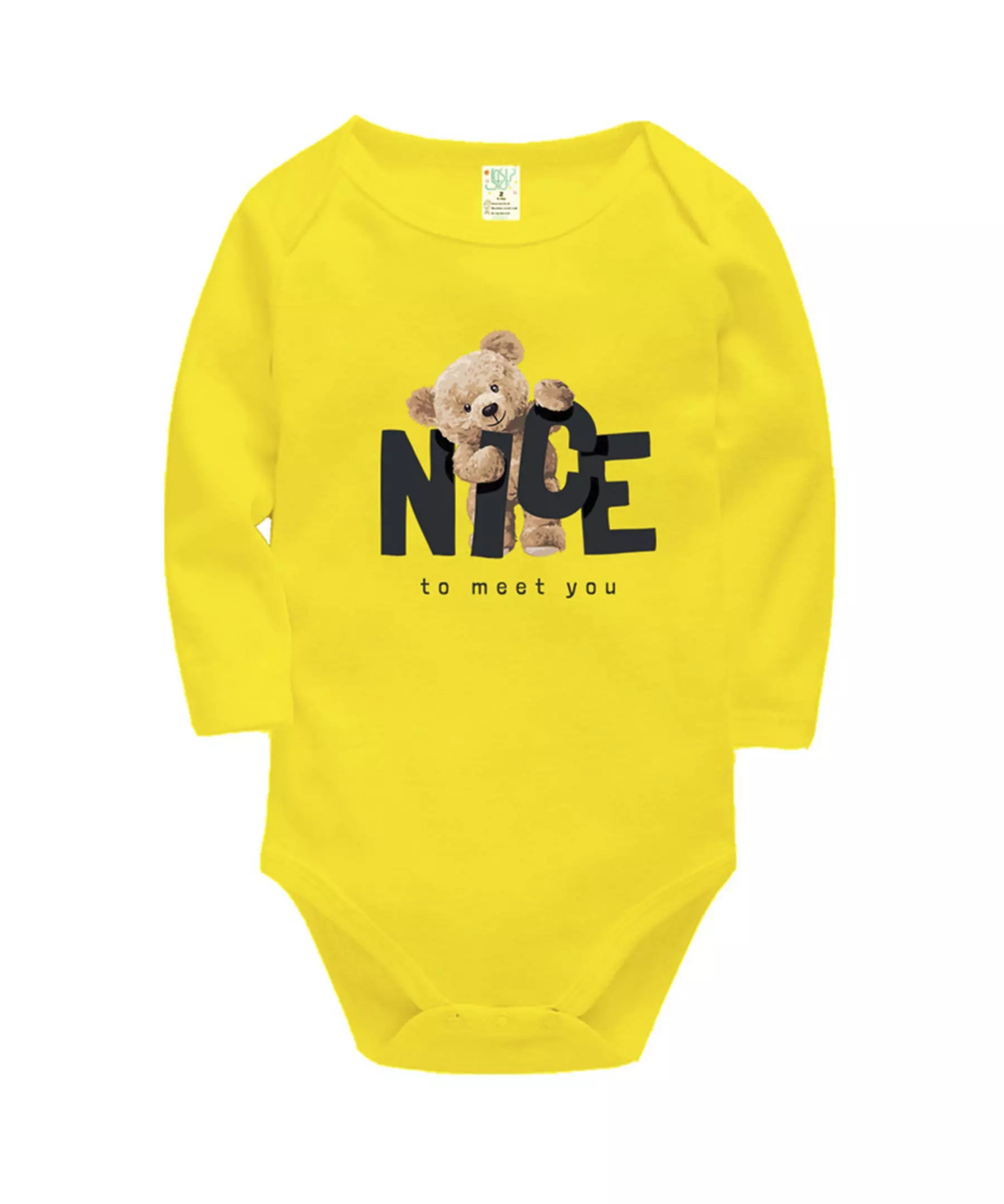 Unisex Babyromper met Schouderopening – Lange Mouwen (Set van 5)