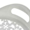 Rechthoekig melamine dienblad - Wit-grijs dienblad met bloemen