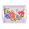 Robuust melamine dienblad - Rechthoekig dienblad met bloemen en handgreep