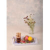 Robuust melamine dienblad - Rechthoekig dienblad met bloemen en handgreep