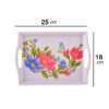 Robuust melamine dienblad - Rechthoekig dienblad met bloemen en handgreep