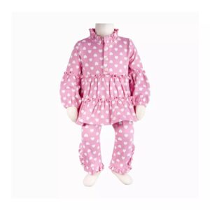 Baby Meisjes Pyjamaset met Lange Mouwen en Hartontwerp