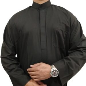 Zwarte Pakistaanse Kurta voor Mannen – Etnisch Shirt