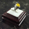 Perzische zilveren ring met gele citrien voor heren – Elegant