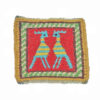 Handgeweven Iraanse Kilim Onderzitter – Hop-vogelontwerp, Vierkante Wol